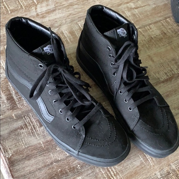 solid black high top vans